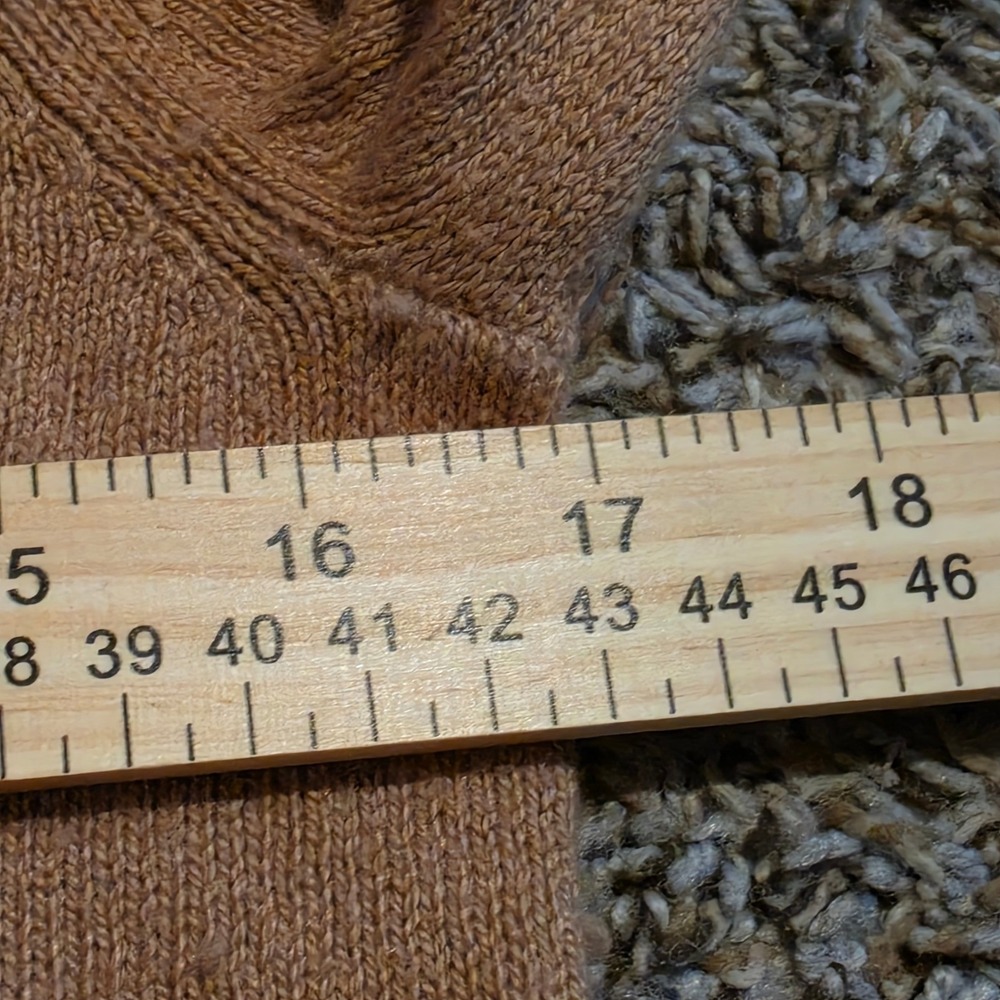 Tommy Hilfiger Womens Tan Cable Knit Button Front Crew Neck Cardigan Sweater S - Picture 6 of 6